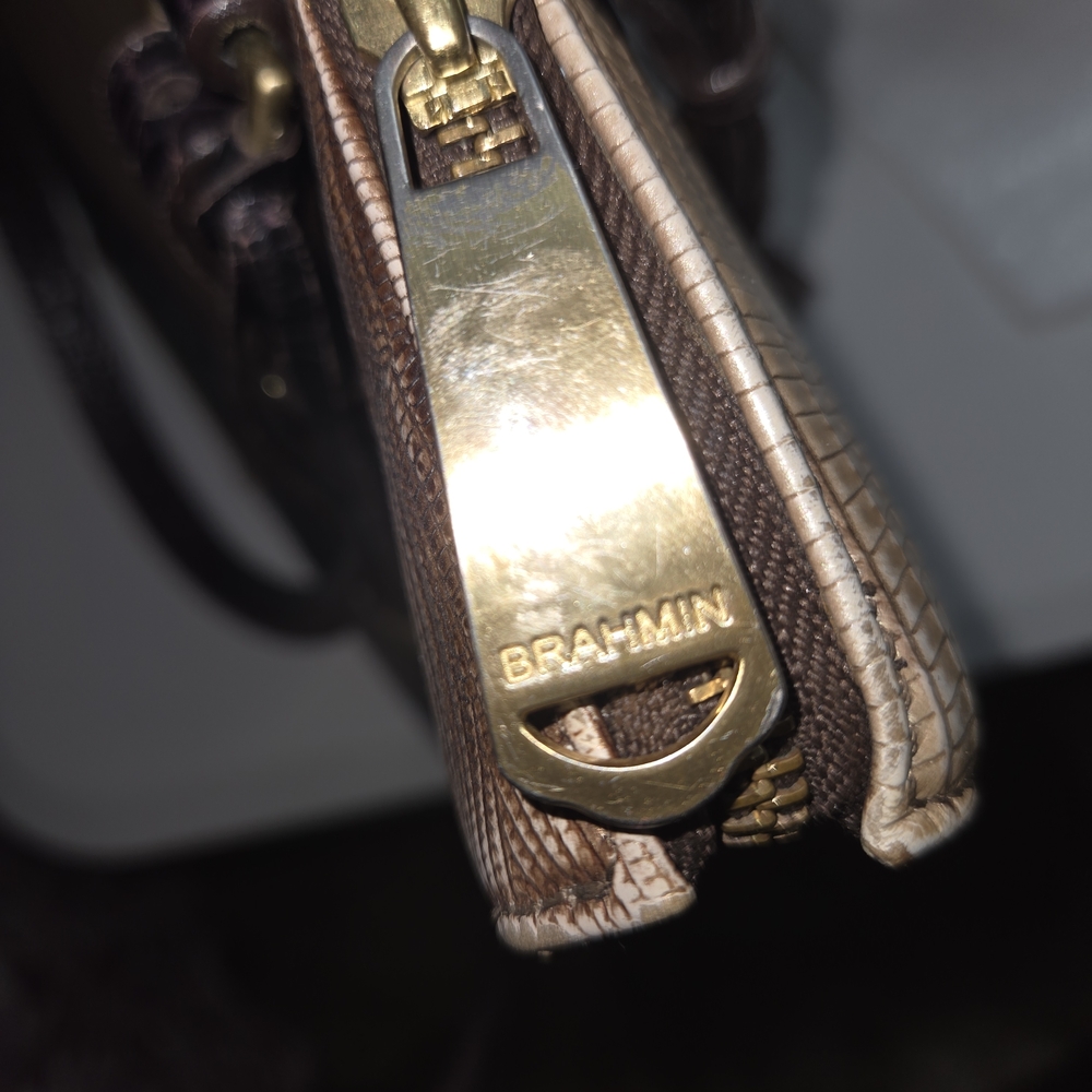 Brahmin Metallic and Dark Brown Tote Bag - Picture 5 of 16